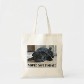 Tote Bag Funny Lazy Carlin noir chiot pas aujourd'hui (Devant)