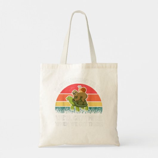 Tote Bag Funny Lazy Sloth Snail Riding Turtle Cute Sloth Hi (Dos)