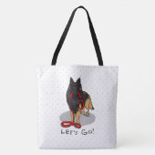 Tote Bag Funny Let's Go! Walk Belgian Tervuren (original) (Devant)