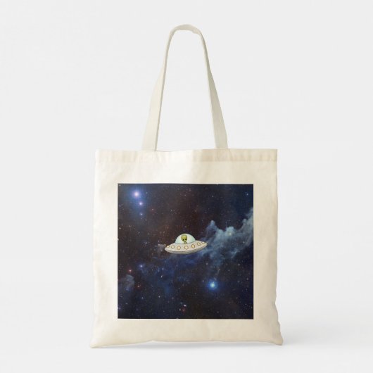 Tote Bag Funny Little Green Man Space Alien Sci Fi Galaxy (Dos)