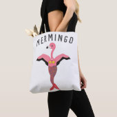 Tote Bag Funny Mermingo Graphic : hybride Flamant rose-sirè (De près)