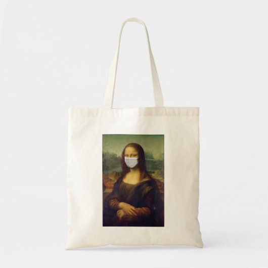 Tote Bag Funny Monalisa Porte Coronavirus Masque facial (Devant)