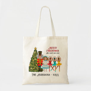 Tote Bag Funny Nutcracker Famille de cinq Trois filles