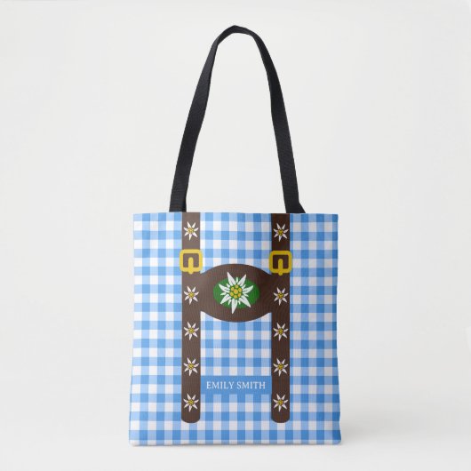 Tote Bag Funny Octoberfest Lederhosen Suspendants (Devant)