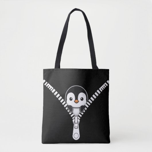 Tote Bag Funny Penguin Peek (Devant)