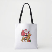 Tote Bag Funny Père Noël équitation Golden Retriever Chien (Devant)