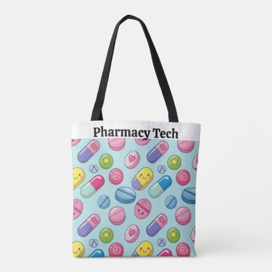 Tote Bag Funny Personalized Pharmacy Custom CPhT Nom (Dos)
