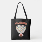 Tote Bag Funny Pickleball - Paddle Floral (Dos)