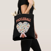 Tote Bag Funny Pickleball - Paddle Floral (De près)