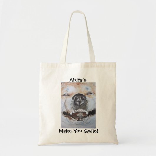 Tote Bag funny picture of dog smiling witakita slogan (Devant)