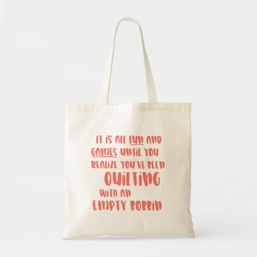 Tote Bag Funny Quilting Problems Quote for Quilters (Devant)