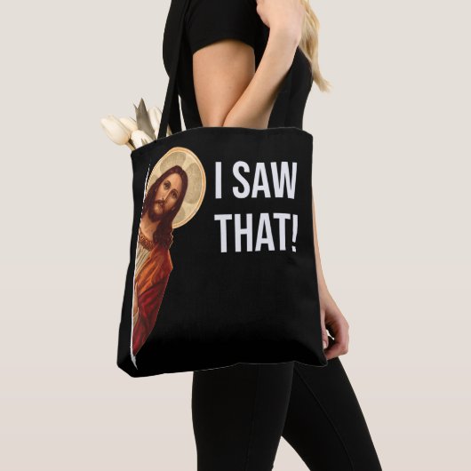 Tote Bag Funny Quote Jesus Meme I Saw That Christian T-Shir (De près)