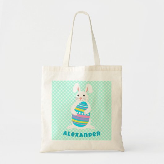 Tote Bag Funny Rabbit Chasse aux oeufs de Pâques personnali (Devant)