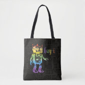 Tote Bag Funny Rainbow Gay pride AI Robot Pun Joke (Devant)