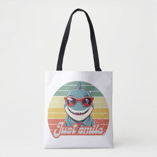 Tote Bag Funny requin invitation vous sourire (Devant)