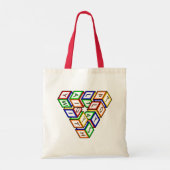 Tote Bag Funny Rouge Bleu Jaune Vert Jouet Blocs Vector (Dos)