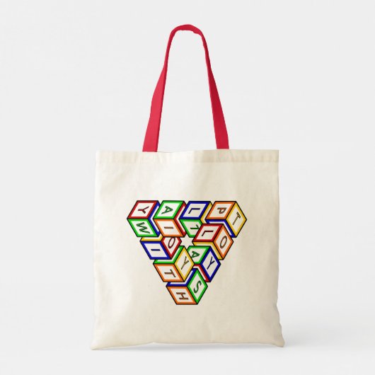 Tote Bag Funny Rouge Bleu Jaune Vert Jouet Blocs Vector (Dos)