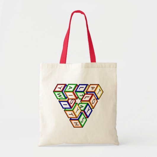 Tote Bag Funny Rouge Bleu Jaune Vert Jouet Blocs Vector (Devant)