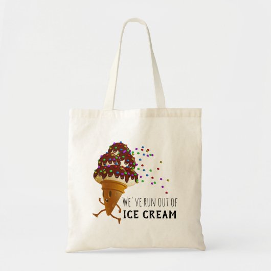 Tote Bag Funny Run Out of Ice Cream Cartoon (Devant)
