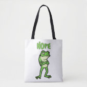 Tote Bag Funny Sassy Frog Nope, Grumpy Toads Cartoon Illus (Devant)