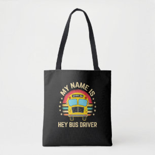 Tote Bag Funny School Bus Nom du conducteur
