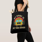 Tote Bag Funny School Bus Nom du conducteur (De près)