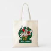 Tote Bag Funny Snowman Merry Christmas Surprise Cartoon (Dos)