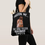 Tote Bag Funny Squirrel Empty Bird Feeder Squirrels (De près)