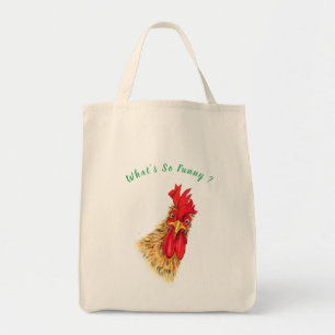 Tote Bag Funny Surprised Curious Rooster - What's So Funny 