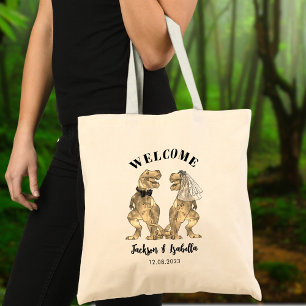 Tote Bag Funny T Rex Mariée et Mariage de chambre Bienvenue