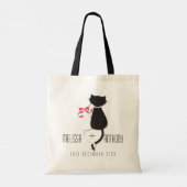 Tote Bag Funny Tails Chat Couple Monogram Mariage Fiançaill (Dos)