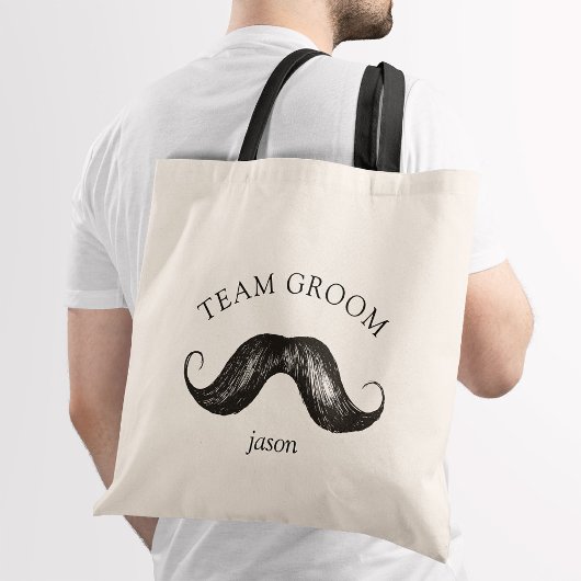 Tote Bag Funny Team Groom Mustache Mariage