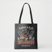 Tote Bag Funny Turkey & Roll Rock Star Guitarist - The Main (Devant)