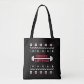 Tote Bag Funny Ugly christmas lifting gym graphic - (Devant)