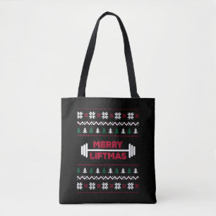 Tote Bag Funny Ugly christmas lifting gym graphic -