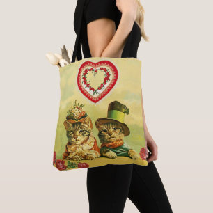 Tote Bag FUNNY VIEILLE MODE VALENTINE'S DAVANTAGE CHATS, Co
