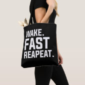 Tote Bag Funny Wake Fast Repeat Graphisme Sarcastique (De près)