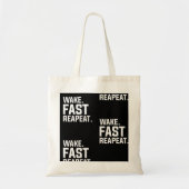 Tote Bag Funny Wake Fast Repeat Graphisme Sarcastique (Devant)