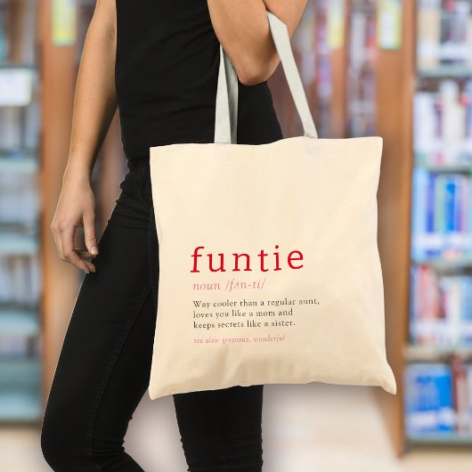 Tote Bag Funtie Définition Tante du coeur