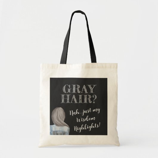 Tote Bag FunTote ! Cheveux gris, Sagesse Faits saillants Sa (Devant)