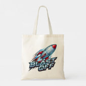 Tote Bag Fusée spatiale chrome Blast Off (Dos)