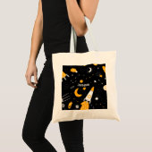 Tote Bag Fusées Lune Jaune Noire (Devant (produit))