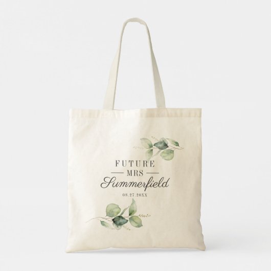 Tote Bag Futur mariage de Mme Nom Shower de Mariée avec ver (Dos)
