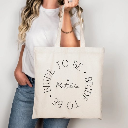 Tote Bag Futur Mariée Coeur Calligraphie Mariage