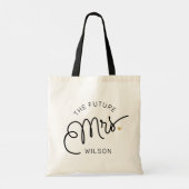 Tote Bag Futur MRS Bride Modern Script Gold Nom (Dos)