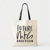 Tote Bag Futur mrs typographie fiançailles mariage cadeau (Devant)