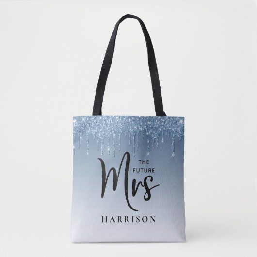 Tote Bag Futur Parties scintillant Mme Blue sur mesure (Devant)