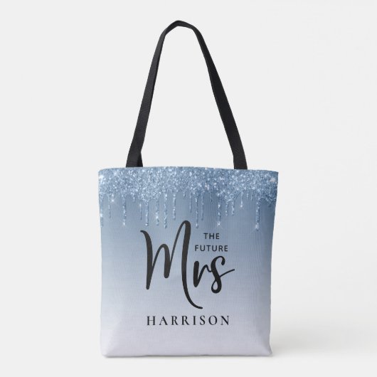 Tote Bag Futur Parties scintillant Mme Blue sur mesure (Dos)