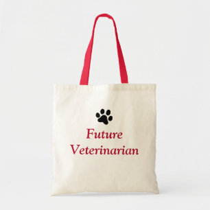 Tote Bag Futur vétérinaire avec l'empreinte de patte noir