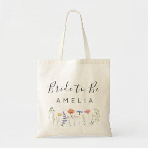 Tote Bag Future Mariée Fleur Sauvage Nom Demoiselle d'Honne